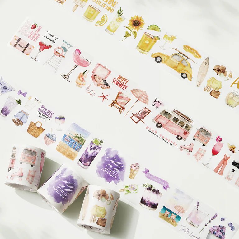 Sticker Set Washi Tape - Tropical Sips - 3 - pack - Washi Tape Shop - Tidformera