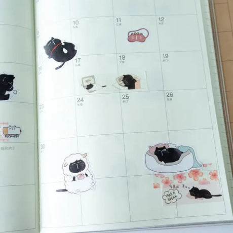 Sticker Sheet - Mocha Cat - Paws and recharge - 5 - CutieSquad - Tidformera