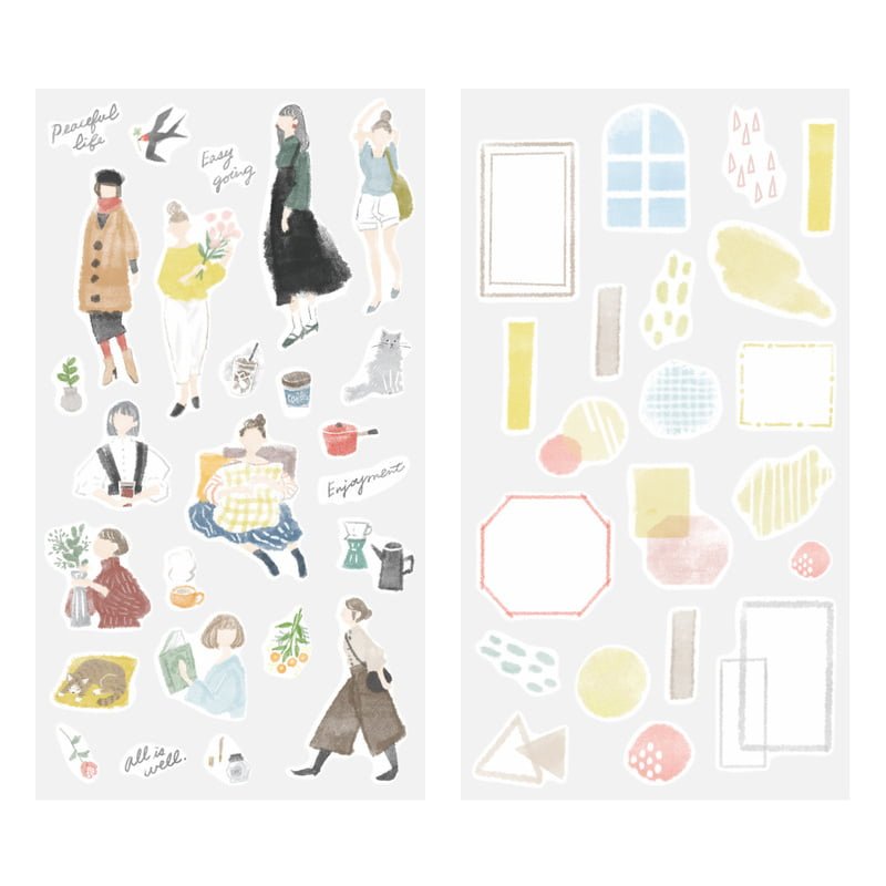 Sticker Two Sheets - Fashion - Midori - Tidformera