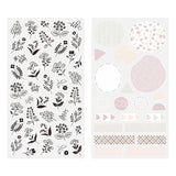 Sticker Two Sheets - Monotone Flower - Midori - Tidformera