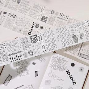 Sticker Washi Tape - Pre-cut 65 mm - Scribbled Thoughts - 1 - Washi Tape Shop - Tidformera