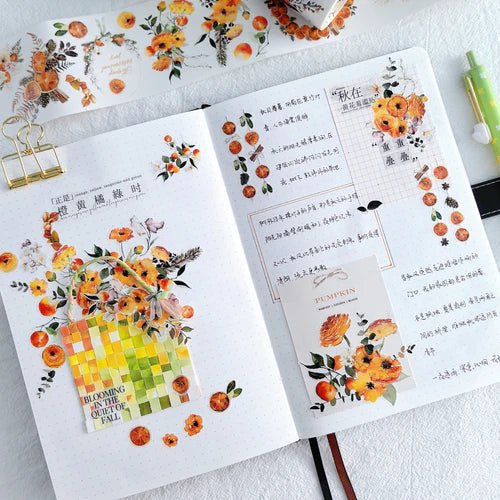 Sticker Washi Tape - Pre - cut - Autumn Spice - 60 mm - 5 - Washi Tape Shop - Tidformera