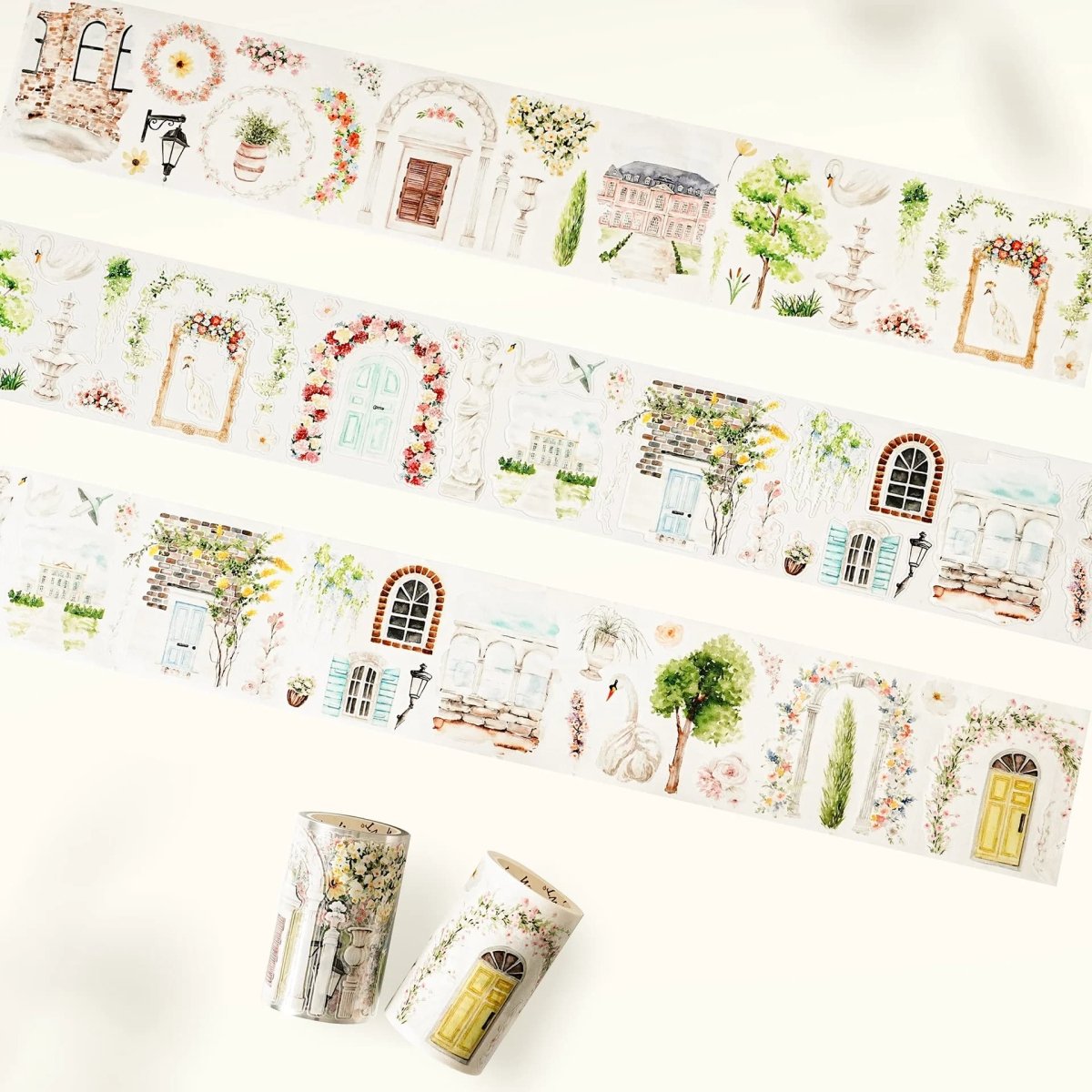 Sticker Washi Tape - Pre - cut - French Courtyard - 70 mm - 7 - Washi Tape Shop - Tidformera