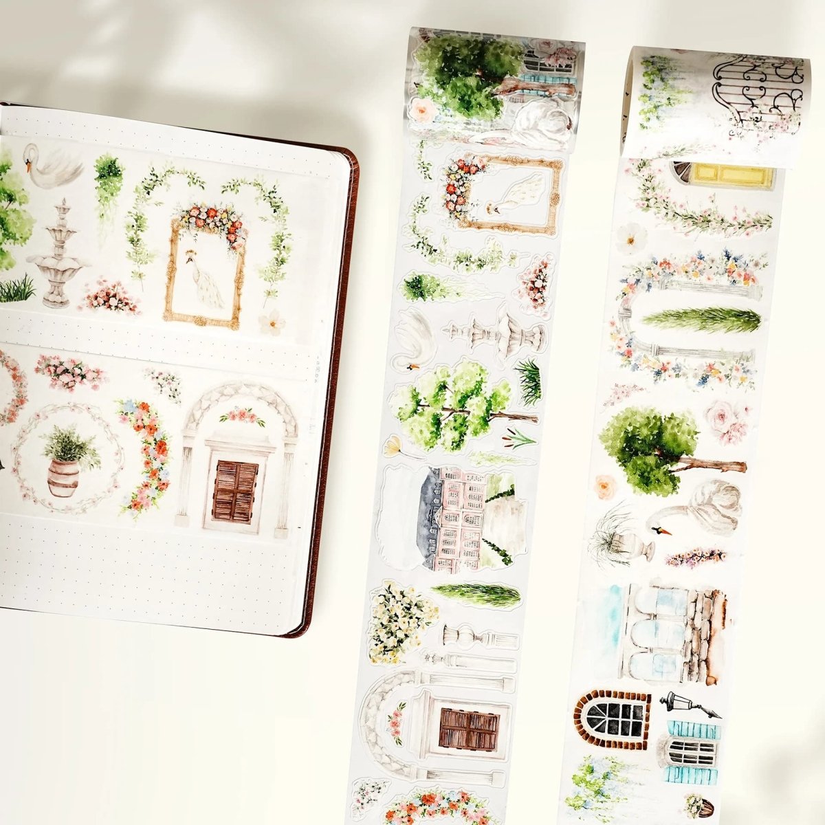 Sticker Washi Tape - Pre - cut - French Courtyard - 70 mm - 2 - Washi Tape Shop - Tidformera