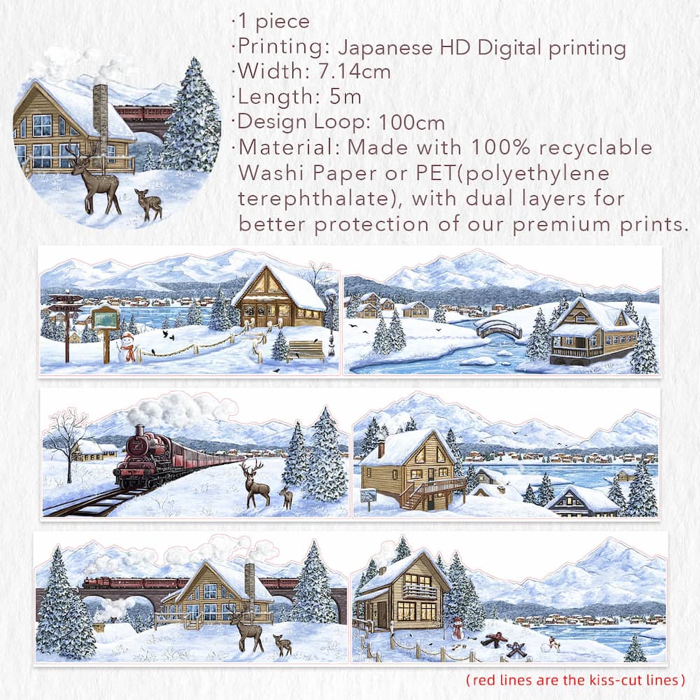 Sticker Washi Tape - Pre - cut - Frozen World - 70 mm - 5 - Washi Tape Shop - Tidformera