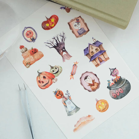 Sticker Washi Tape - Pre-cut - Ghoulish Gathering - 55 mm - 4 - Washi Tape Shop - Tidformera