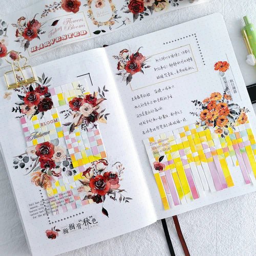 Sticker Washi Tape - Pre - cut - Harvested Bloom - 60 mm - 4 - Washi Tape Shop - Tidformera