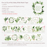 Sticker Washi Tape - Pre - cut - Lily of the Valley Wide - 60 mm - Washi Tape Shop - Tidformera