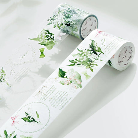 Sticker Washi Tape - Pre - cut - Lily of the Valley Wide - 60 mm - 2 - Washi Tape Shop - Tidformera