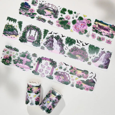 Sticker Washi Tape - Pre - cut - Lotus Saga - 70 mm - 6 - Washi Tape Shop - Tidformera