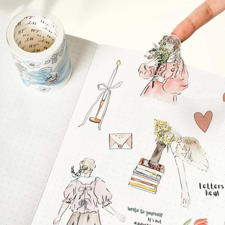 Sticker Washi Tape - Pre - cut - Me Time - 60 mm - 2 - Washi Tape Shop - Tidformera