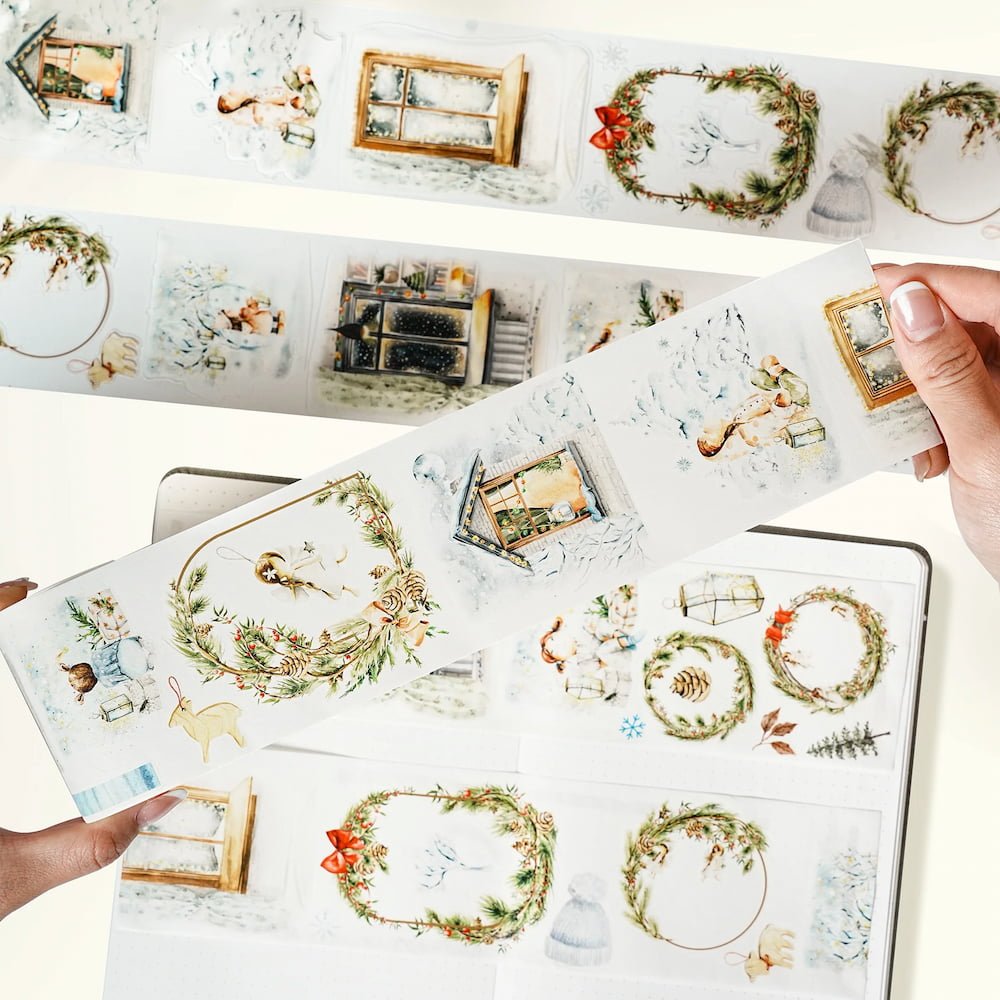Sticker Washi Tape - Pre - cut - Midnight Noel - 70 mm - 3 - Washi Tape Shop - Tidformera