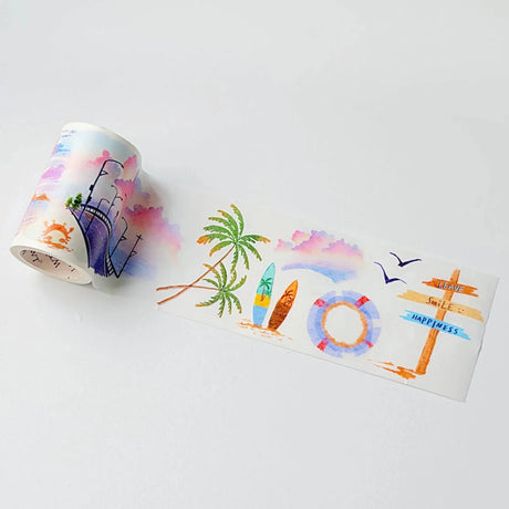 Sticker Washi Tape - Pre - cut - Misty Breeze - 70 mm - 4 - Washi Tape Shop - Tidformera