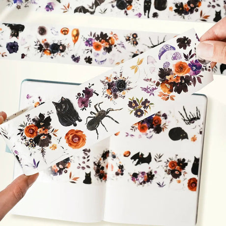 Sticker Washi Tape - Pre - cut - Mystic Meow - 60 mm - 1 - Washi Tape Shop - Tidformera