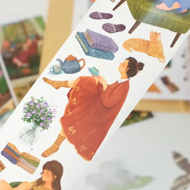 Sticker Washi Tape - Pre - cut - Nostalgic Moments - 72 mm - 3 - Washi Tape Shop - Tidformera