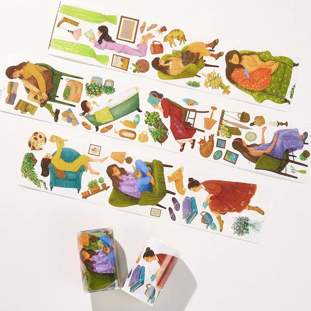 Sticker Washi Tape - Pre - cut - Nostalgic Moments - 72 mm - 2 - Washi Tape Shop - Tidformera