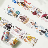 Sticker Washi Tape - Pre - cut - Passing Faces - 60 mm - Washi Tape Shop - Tidformera