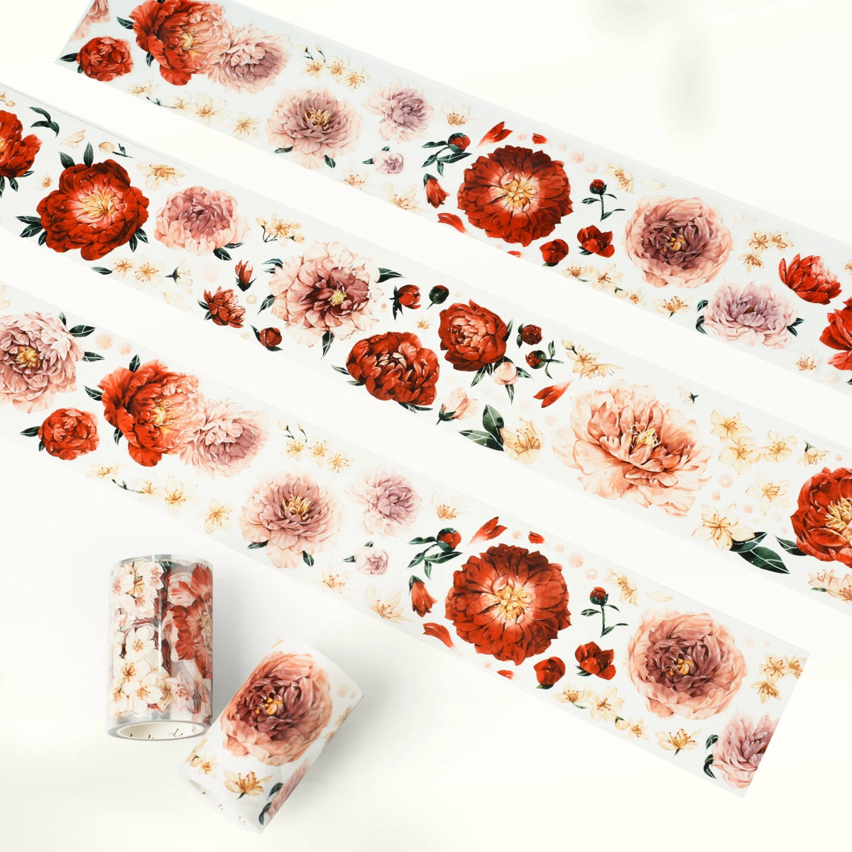 Sticker Washi Tape - Pre - cut - Peony Reverie - 70 mm - 3 - Washi Tape Shop - Tidformera