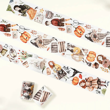 Sticker Washi Tape - Pre - cut - Pumpkin Spell - 60 mm - 1 - Washi Tape Shop - Tidformera