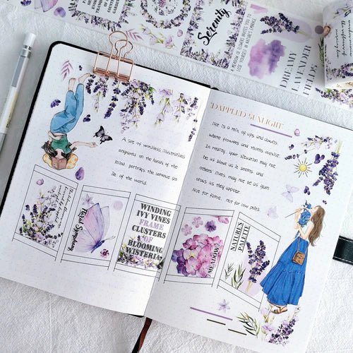 Sticker Washi Tape - Pre - cut - Purple Muse - 70 mm - 5 - Washi Tape Shop - Tidformera