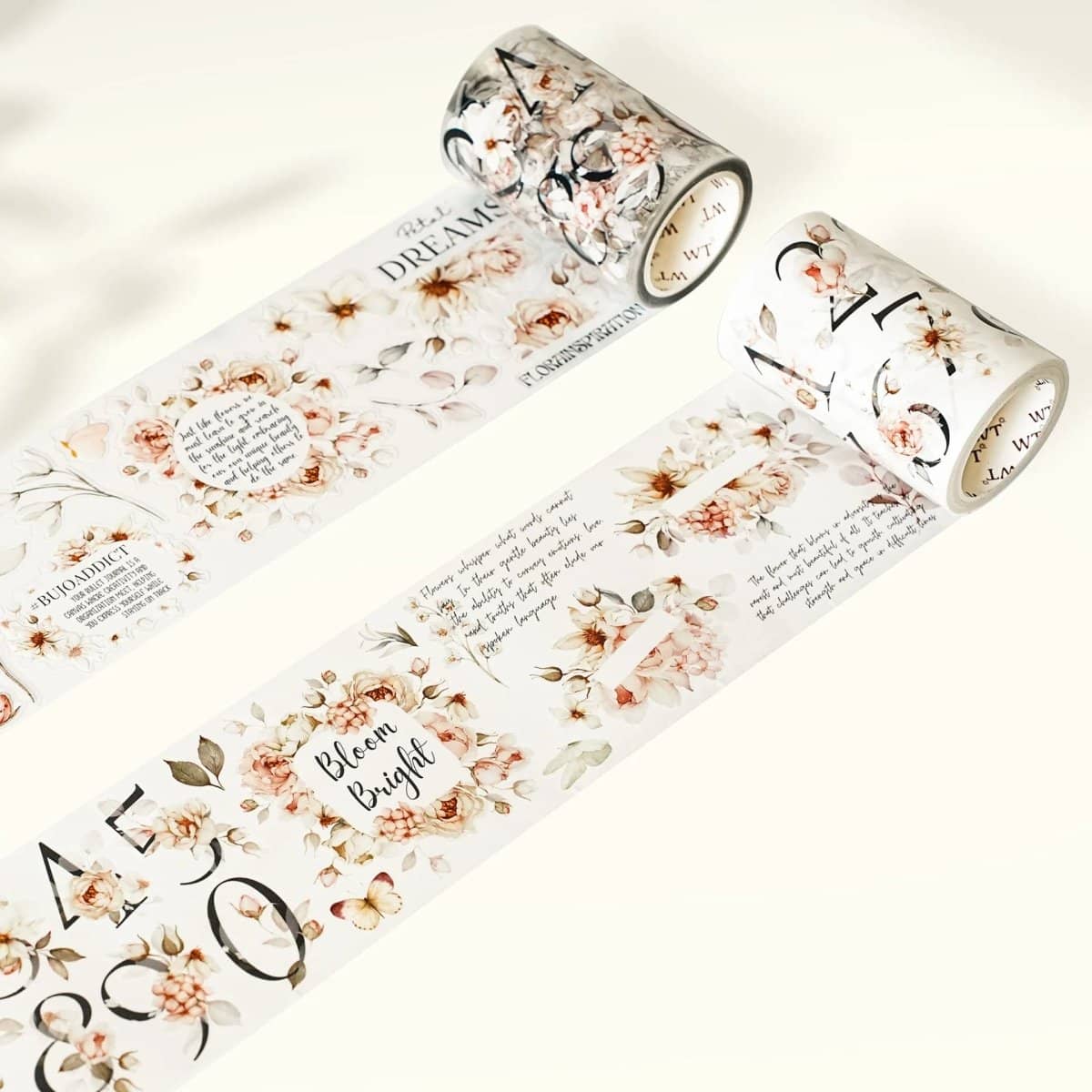 Pre-cut Washi Tape - Rosé Scripts - Washi Tape Shop – Tidformera