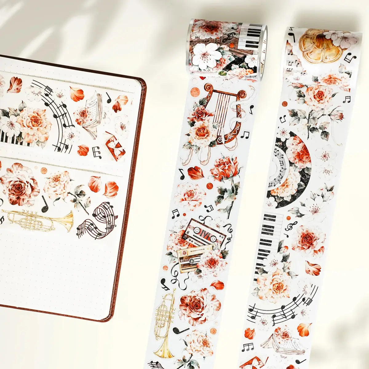 Sticker Washi Tape - Pre - cut - Rose Sonata - 60 mm - 1 - Washi Tape Shop - Tidformera