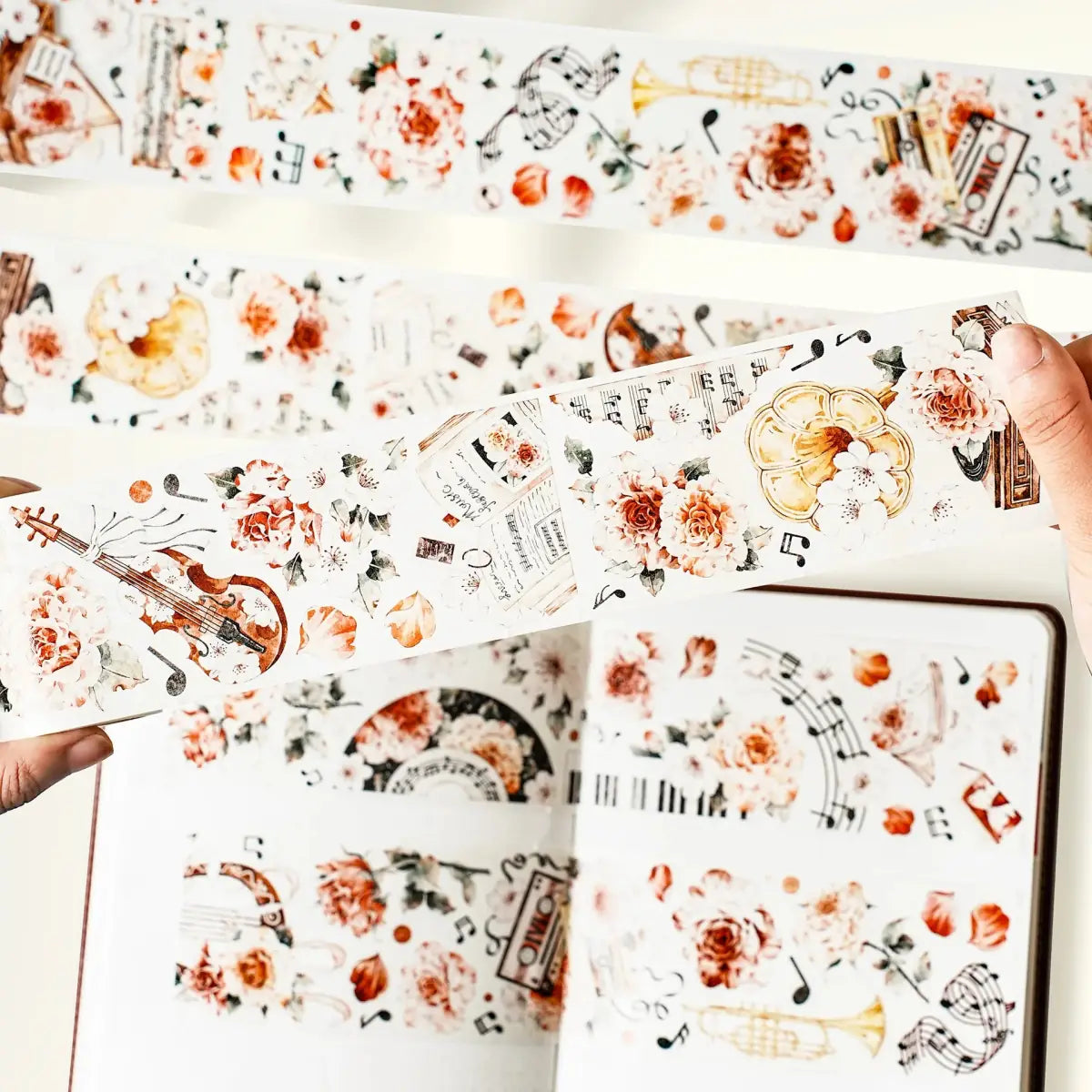 Sticker Washi Tape - Pre - cut - Rose Sonata - 60 mm - 6 - Washi Tape Shop - Tidformera