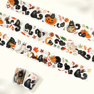 Sticker Washi Tape - Pre - cut - Shadow Paws - 60 mm - 1 - Washi Tape Shop - Tidformera