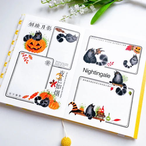 Sticker Washi Tape - Pre - cut - Shadow Paws - 60 mm - 4 - Washi Tape Shop - Tidformera