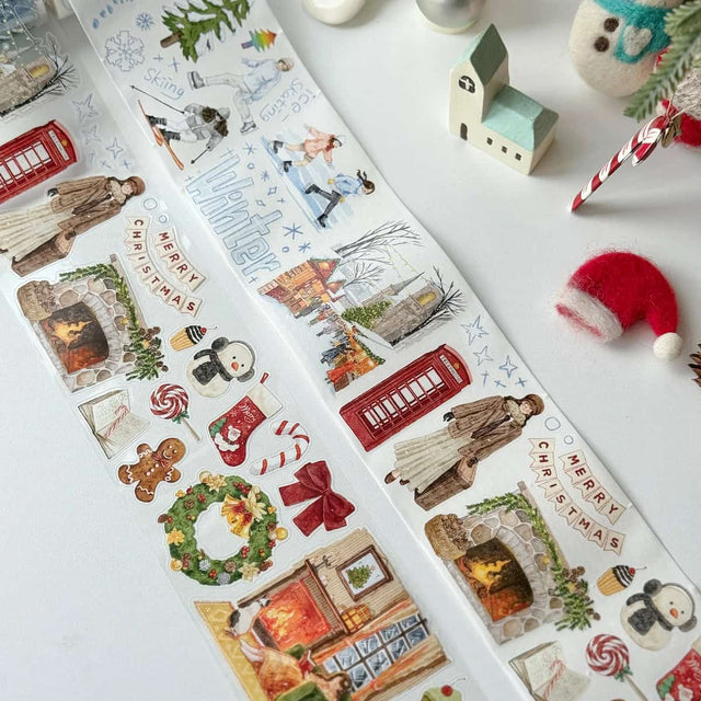 Sticker Washi Tape - Pre - cut - Winter's Whisper - 70 mm - 1 - Washi Tape Shop - Tidformera