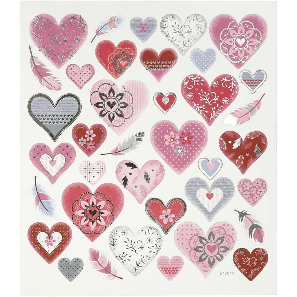 Stickers Creotime Hjärtan - Hjärtan & fjädrar - Creotime - Tidformera