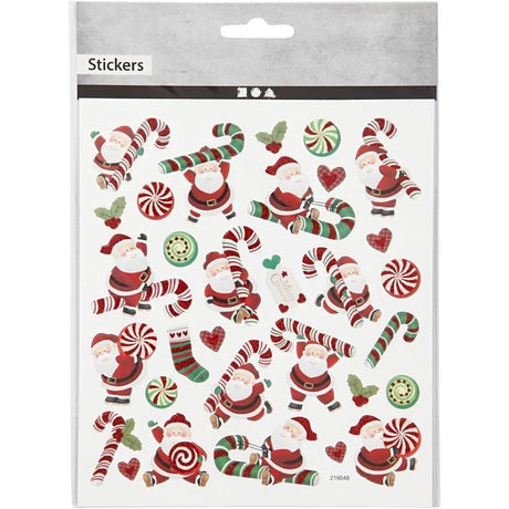 Stickers Creotime Jul - Santa Claus and candy stick - Creotime - Tidformera