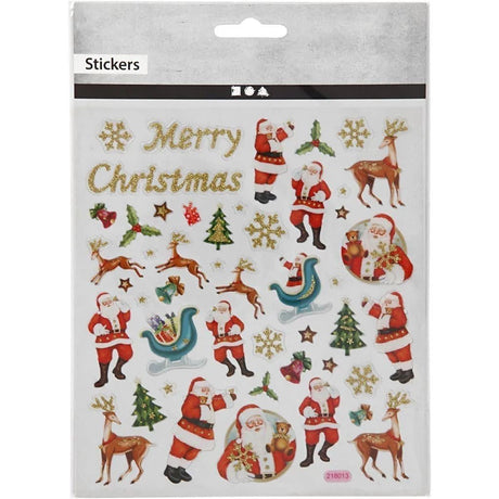 Stickers Creotime Jul - Santa Claus & reindeer - Creotime - Tidformera