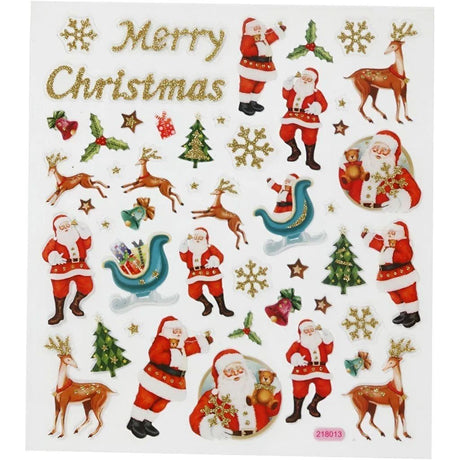 Stickers Creotime Jul - Santa Claus & reindeer - Creotime - Tidformera