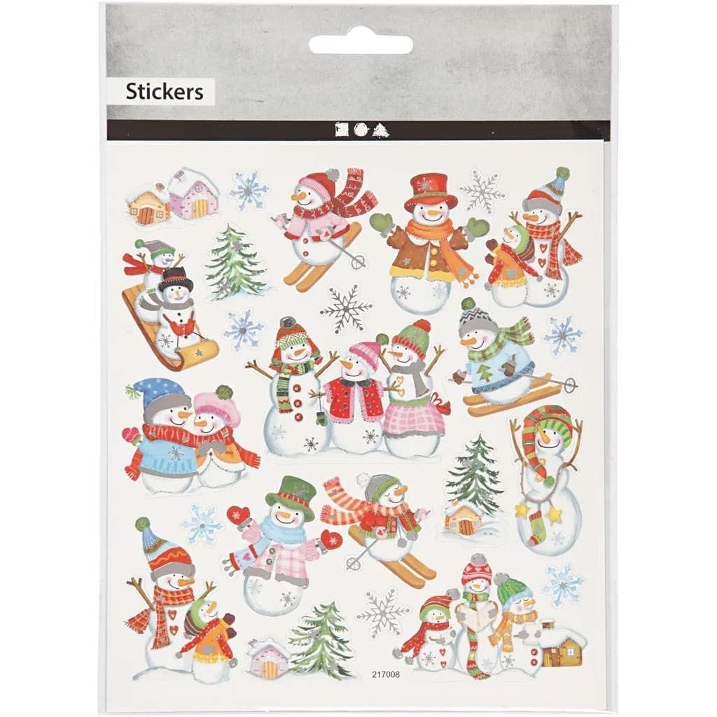 Stickers Creotime Vinter - Snowmen skiing - 2 - Creotime - Tidformera