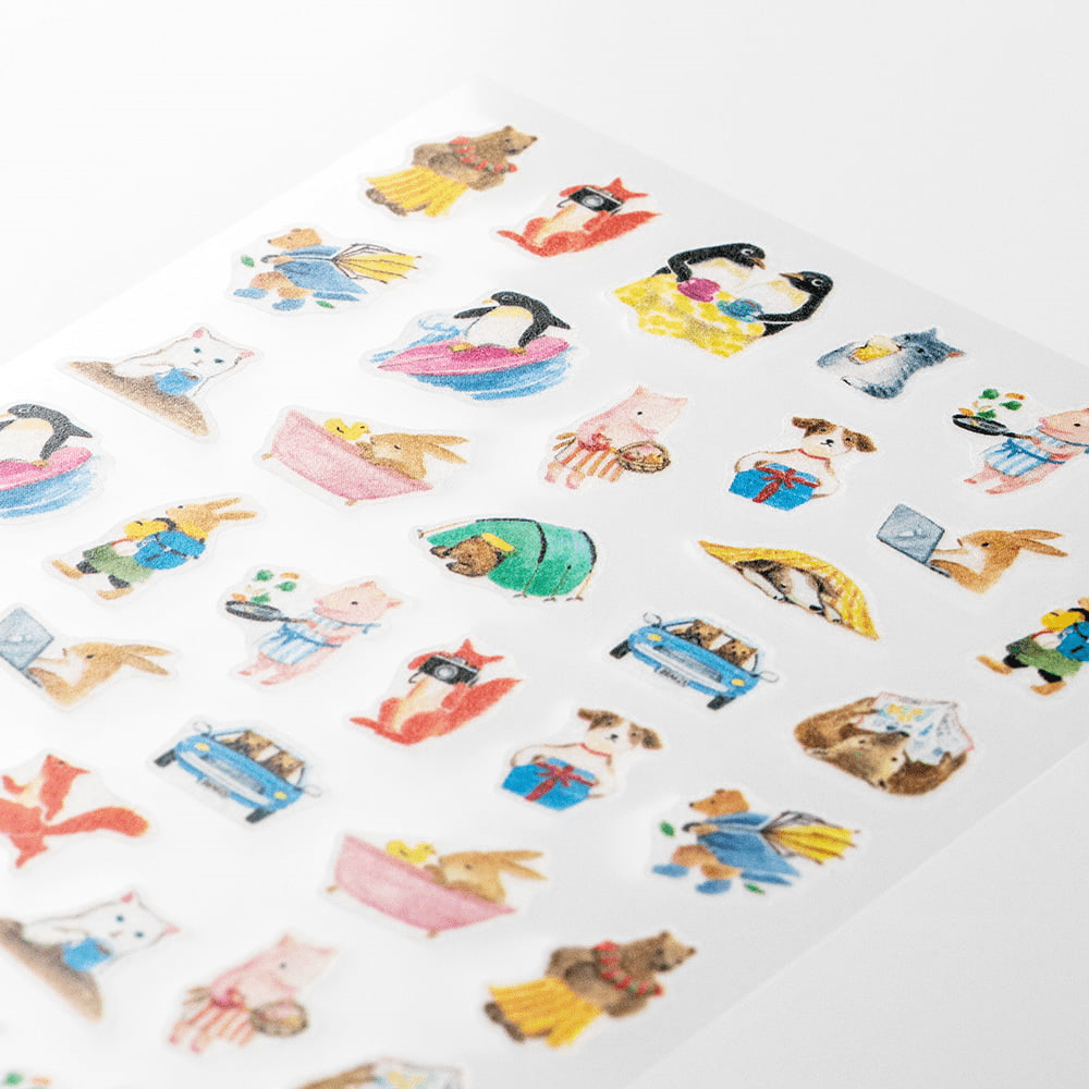 Stickers for Diary Animal Scenes - Midori - Tidformera