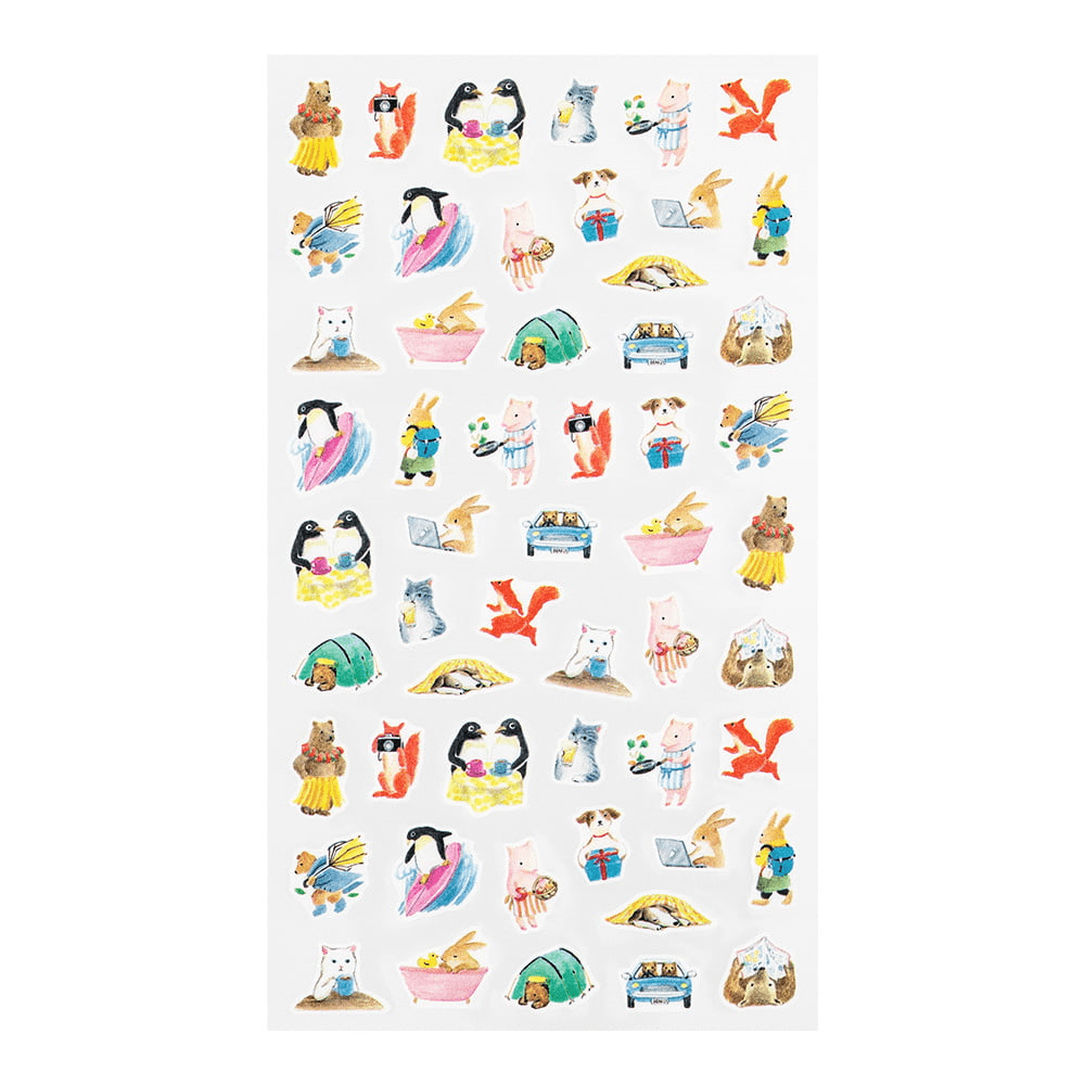 Stickers for Diary Animal Scenes - 2 - Midori - Tidformera