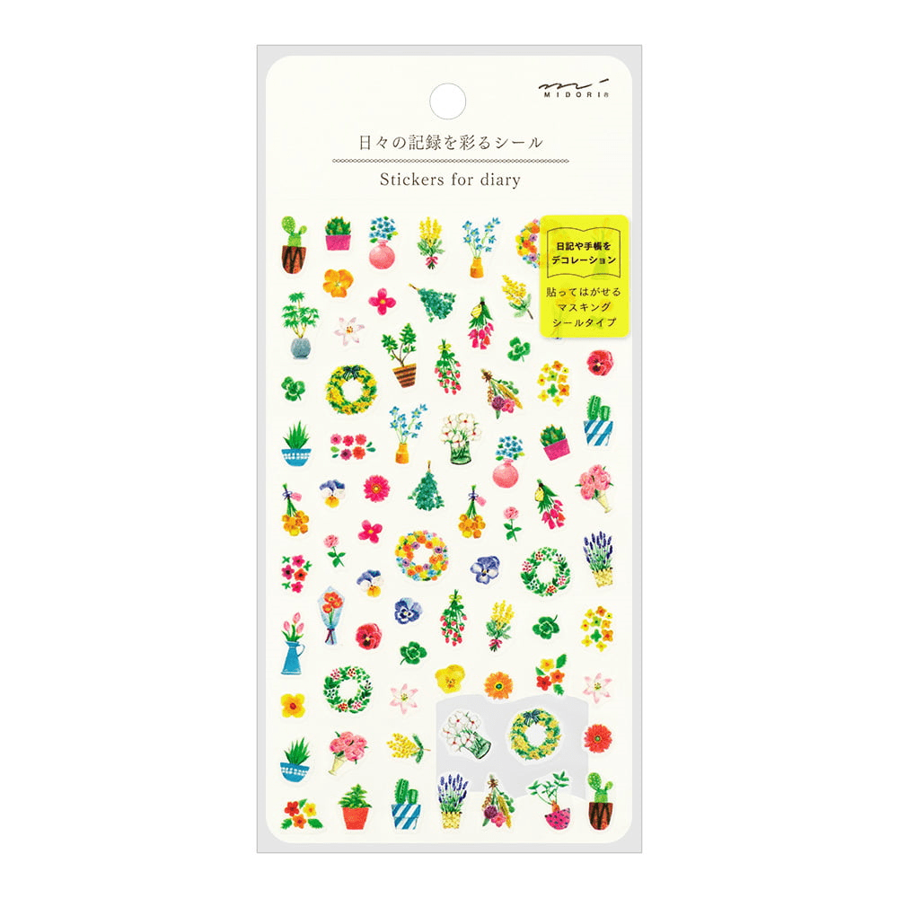 Stickers for Diary Flower - Midori - Tidformera