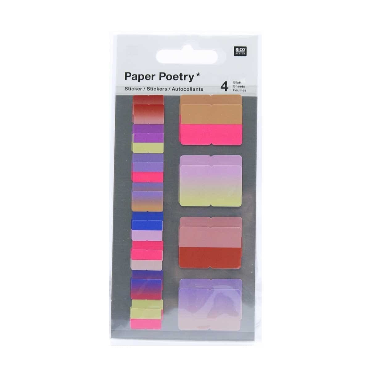 Stickers Index Paper Poetry - Pink - Rico Design - Tidformera