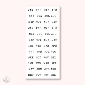 Stickers Kalender - Monthly - Large Typewriter (förkortat) - 1 - Hello Petite Paper - Tidformera