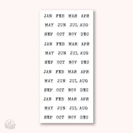 Stickers Kalender - Monthly - Large Typewriter (förkortat) - 1 - Hello Petite Paper - Tidformera