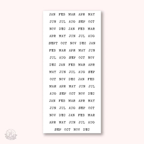 Stickers Kalender - Monthly - Small Typewriter (förkortat) - 1 - Hello Petite Paper - Tidformera