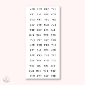 Stickers Kalender - Week - Large Typewriter (förkortat) - 1 - Hello Petite Paper - Tidformera