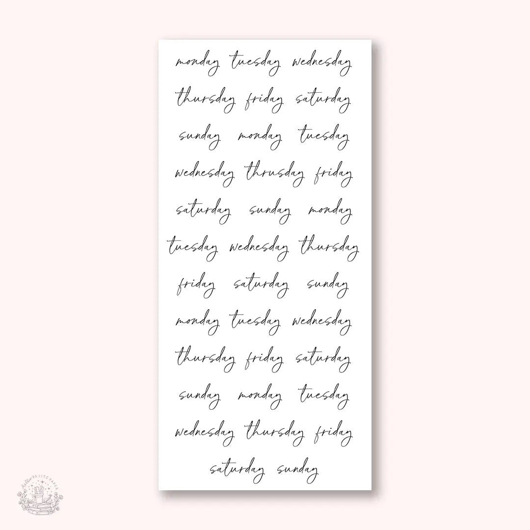 Stickers Kalender - Week - Small Script – Tidformera