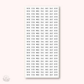 Stickers Kalender - Week - Small Typewriter (förkortat) - 1 - Hello Petite Paper - Tidformera