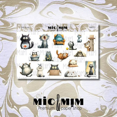 Stickers Mic & Mim - Cat - itude - 1 - MIC & MIM Premium Paper Shop - Tidformera