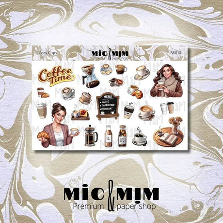 Stickers Mic & Mim - Cozy Cups - 1 - MIC & MIM Premium Paper Shop - Tidformera
