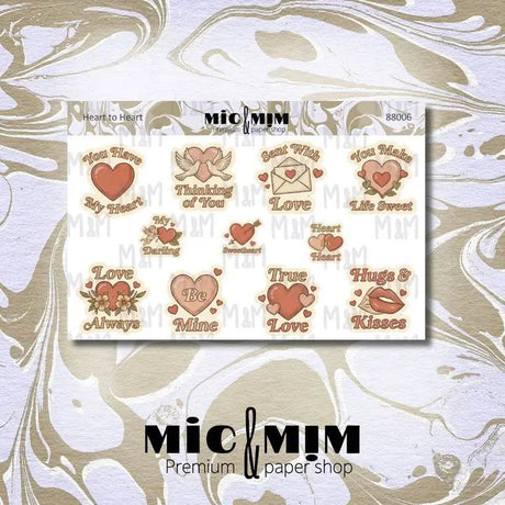 Stickers Mic & Mim - Heart to Heart - 1 - MIC & MIM Premium Paper Shop - Tidformera