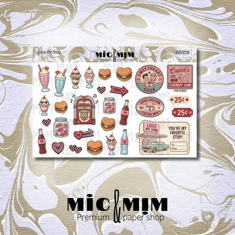 Stickers Mic & Mim - Love Pit Stop - 1 - MIC & MIM Premium Paper Shop - Tidformera