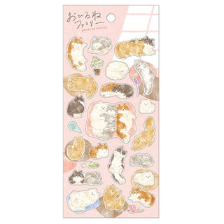 Stickers Ohirune family sticker - Nekozaki - san family från Mind Wave. Ark med klistermärken med katter på - Tidformera